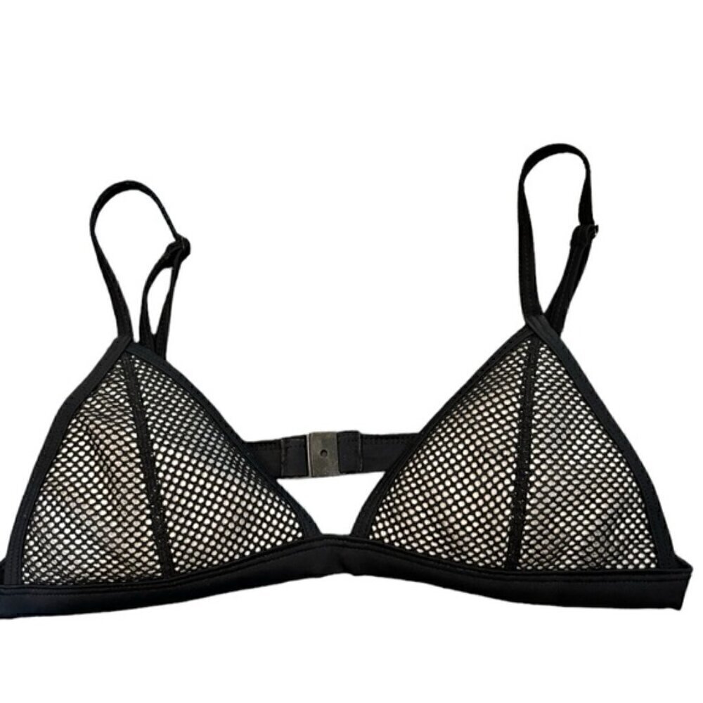 Women’s TRIANGL BLACK WHITE MESH OLLIE NEOPRENE BIKINI TOP SZ SMALL *TOP ONLY